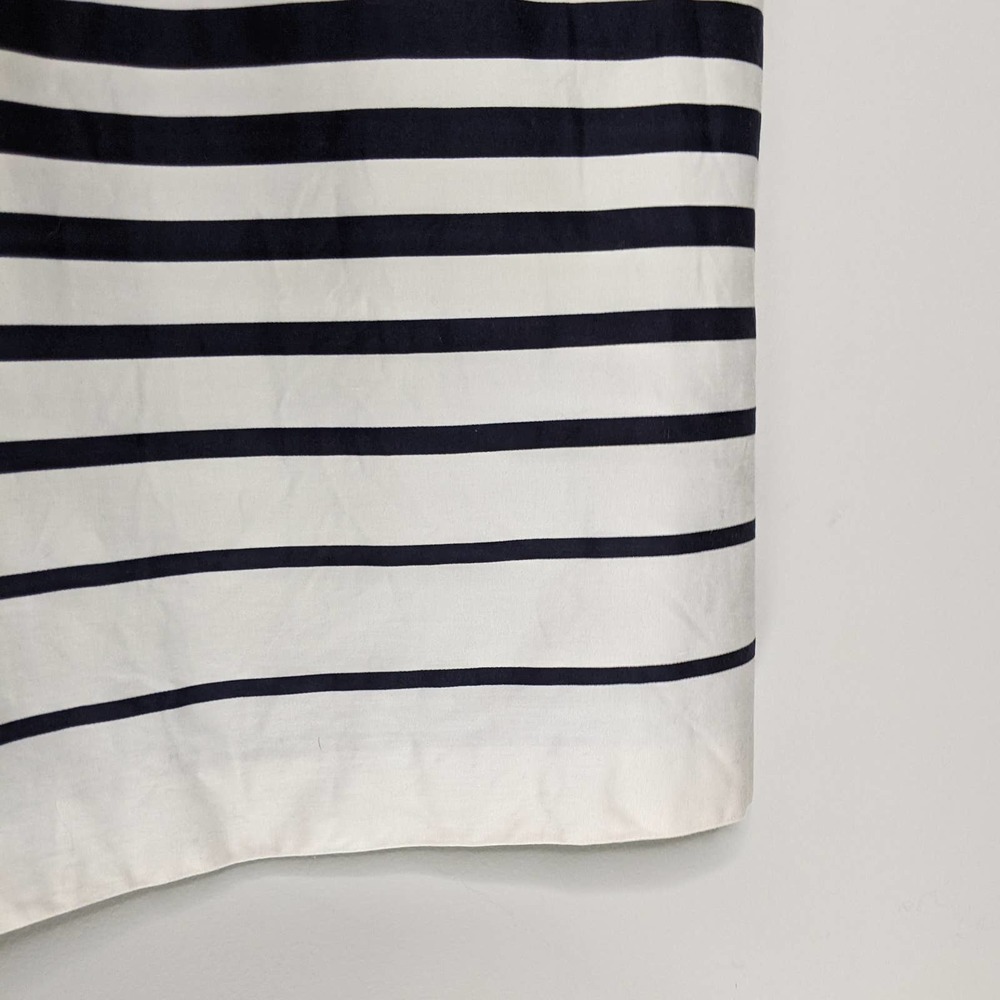 TAHARI • Striped Navy White Sleeveless Dress Sz 14 - Picture 5 of 8